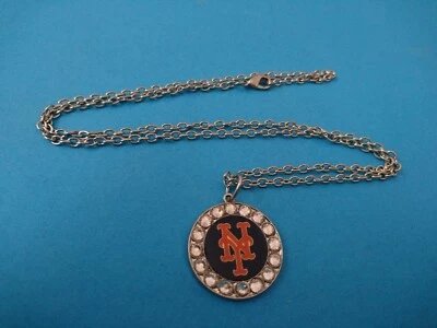 NEW YORK METS MLB LISCENSED NECKLACE WITH LOGO CHARM - "NEW & FACTORY SEALED" - Image 1 of 4