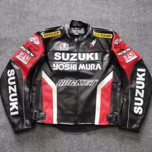 NEW SUZUKI leather jacket motorcycle cycling suit racing rider motorcycle suit - Picture 1 of 12
