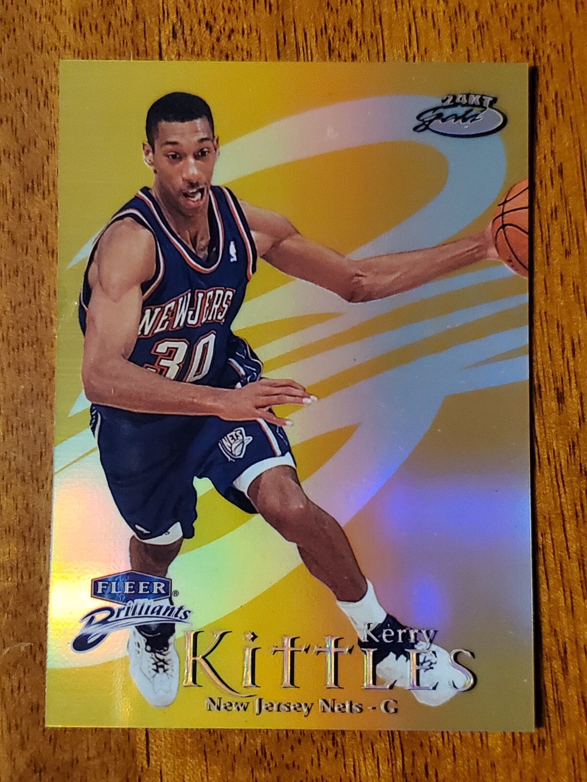 1998-99 FLEER BRILLIANTS KERRY KITTLES (24KT GOLD) #77TG NEW JERSEY NETS 24/24