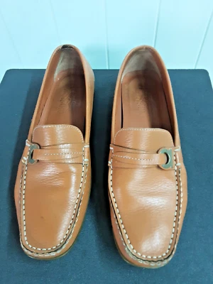 Salvador Ferragamo Size 9.5 Natural Tan Leather Lined Loafer Style Shoes - image 1 of 4