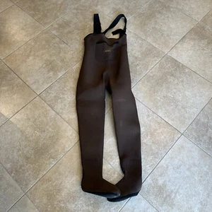 Vintage Cabelas Brown Neoprene Chest Waders Insulate Boots Korea Size Small - Picture 1 of 7