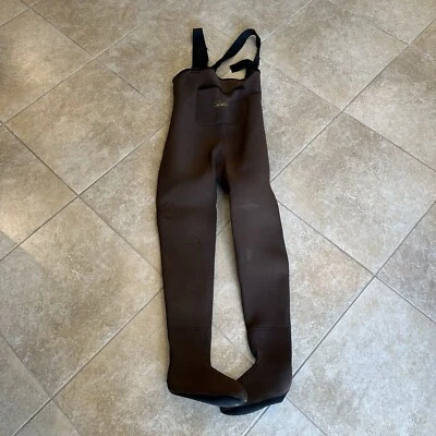 Vintage Cabelas Brown Neoprene Chest Waders Insulate Boots Korea Size Small - Image 1 of 4