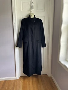 Fluerette Coat size 14 Black LORO PIANA Cashmere Blend MAXI Long USA Made - Picture 1 of 9