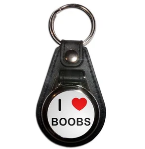 Boobs I Love Plastic Medallion Key Ring (61mm x 38mm) - Picture 1 of 12