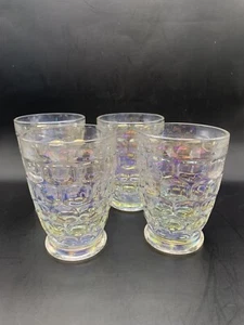 Vtg MOONGLOW Thumbprint Juice Glasses FEDERAL GLASS YORKTOWN COLONIAL Set Of 4 - Picture 1 of 18