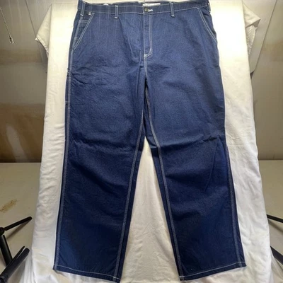 Carhartt FR Flame Resistant Work Pants Mens 48x32 Dark Wash Denim Carpenter - Image 1 of 4