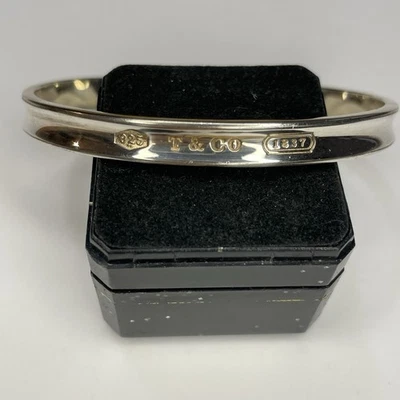 Authentic 925 Sterling Silver Tiffany & Co 1997 Bracelet Bangle 1837 25.2g 2.5” - Image 1 of 4