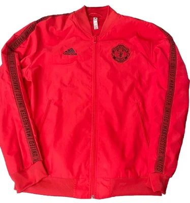 Adidas Vintage Rare Manchester United Anthem Bomber Windbreaker Jacket Red Sz M - Image 1 of 4