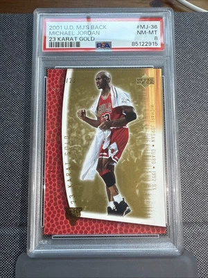 2001 U.D. Michael Jordan /23 MJ’S BACK 23 KARAT GOLD #MJ-36 PSA 8 - Image 1 of 2
