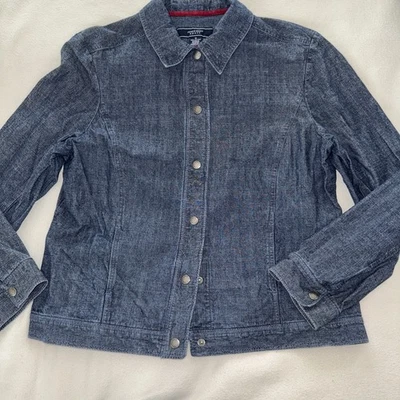 Jones Wear Sport Women's Denim Jean Jacket Size 16 100% Cotton /Pockets /Snaps - Image 1 of 4