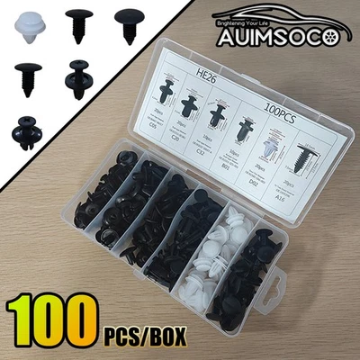 100X For Honda Bumper Fender Liner Push Type Retainer Clips car Fastener 6sizes - Image 1 of 4