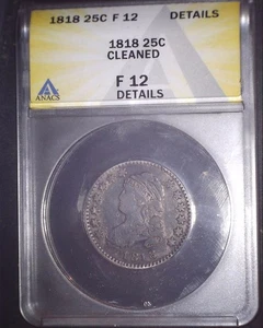 1818 Capped Bust Quarter, ANACS F12 - Bild 1 von 3