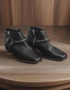 Lane Bryant schwarze stiefeletten Größe 10 seitlicher Reißverschluss Frontreißverschluss Akzent - Bild 1 von 12