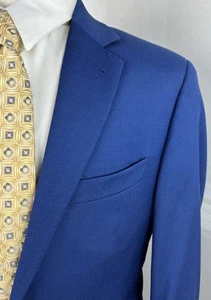 JOS A BANK 1905 Custom Herren Royal Blau Haifischleder Wolle Anzug 41 L Hose 32 X 32 - Bild 1 von 13