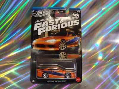 Nissan Silvia (S15) Graphic Remix Fast & Furious 🔥🏆🔥HW confezione originale/nuovo 1:64 - Immagine 1 di 2