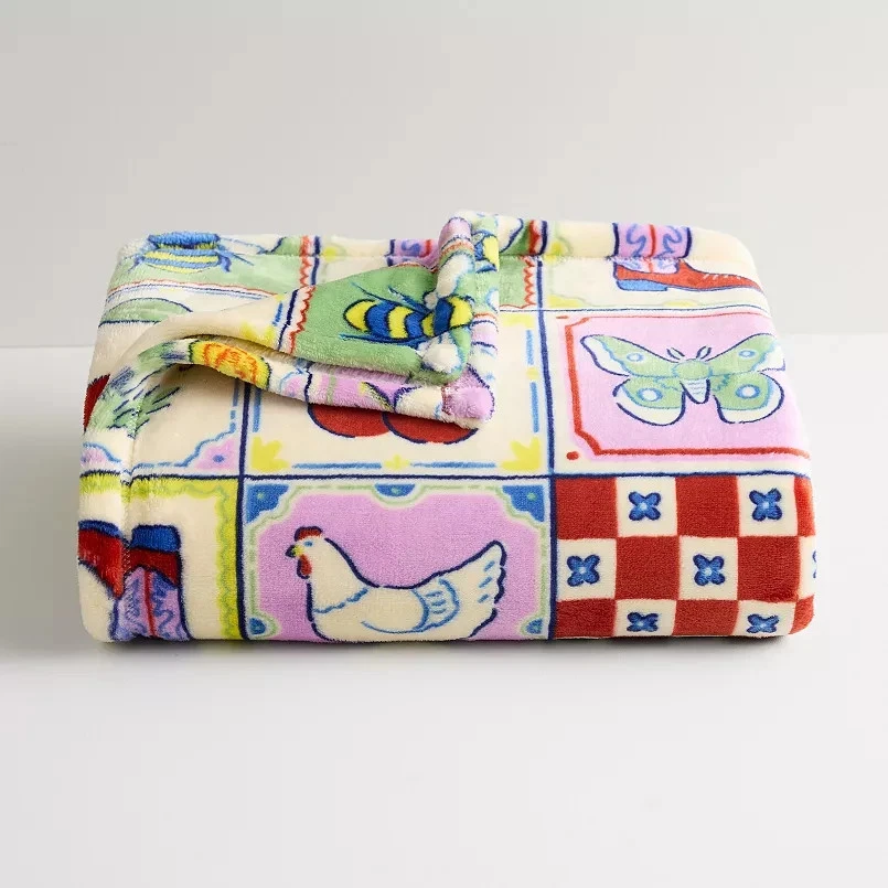 The Big One Tiles Country Picture Squares Plush Fleece Throw Blanket 5x6 ft - Image 1 of 1