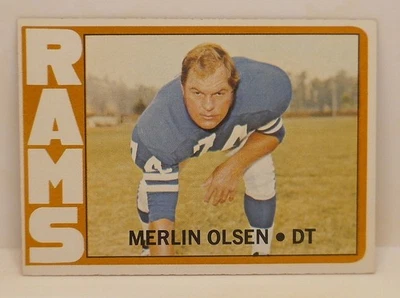 1972 Topps #181 Merlin Olsen Los Angeles Rams Football Card HALL OF FAME - Image 1 of 2