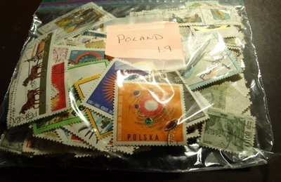 1.9  OUNCES POLAND STAMPS OFF PAPER UNCHECKED - image 1 of 2