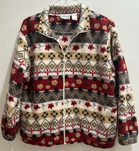 Alfred Dunner Fleece Jacket Women's PL Petite Large Zipper Pockets - Picture 1 of 18