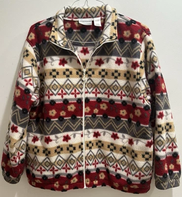 Alfred Dunner Fleece Jacket Women's PL Petite Large Zipper Pockets - Image 1 of 4