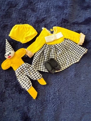 Tutti Doll Clowning Around Outfit 1960's Mattel Barbie Dress Clown Shoes Panties - Image 1 of 4