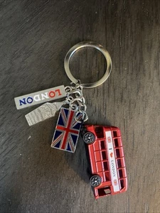London Themed Keychain Double Decker Bus London Tower Union Jack Souvenir - Picture 1 of 3