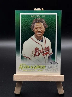 2020 Topps Allen & Ginter Chrome Green Refractor /99 Ronald Acuna Jr #88 - Image 1 of 2