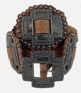 Cinturón Roper para mujer pequeño marrón cruz concho estilo occidental cinturón de cuero 26/28 - Imagen 1 de 6