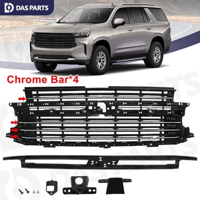 Front Bumper Grille Assembly For 2021-2024 Chevrolet Tahoe Suburban w/Grill trim - Image 1 of 4