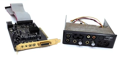 Creative X-Fi Fatal1ty Edition Sound Card SB0460 w/ SB0250 5.25" Front I/O Panel - Image 1 of 4