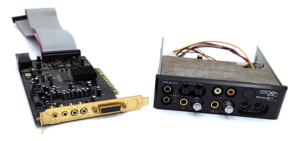 Creative X-Fi Fatal1ty Edition Sound Card SB0460 w/ SB0250 5.25" Front I/O Panel - Image 1 of 4