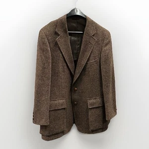 Chaps by Ralph Lauren Men’s Wool Blazer 40R Brown Tweed Sport Coat Elbow Patches - Picture 1 of 14
