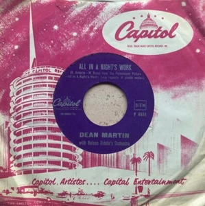 DEAN MARTIN - All In A Night's Work 7" italy 1961 OST La Ragazza Di Quella Notte - Bild 1 von 2