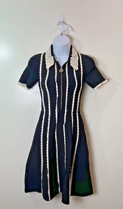Sandro Paris Women’s Dress Size S 34 Black Cream Collar Twee Coquette Designer - Picture 1 of 8