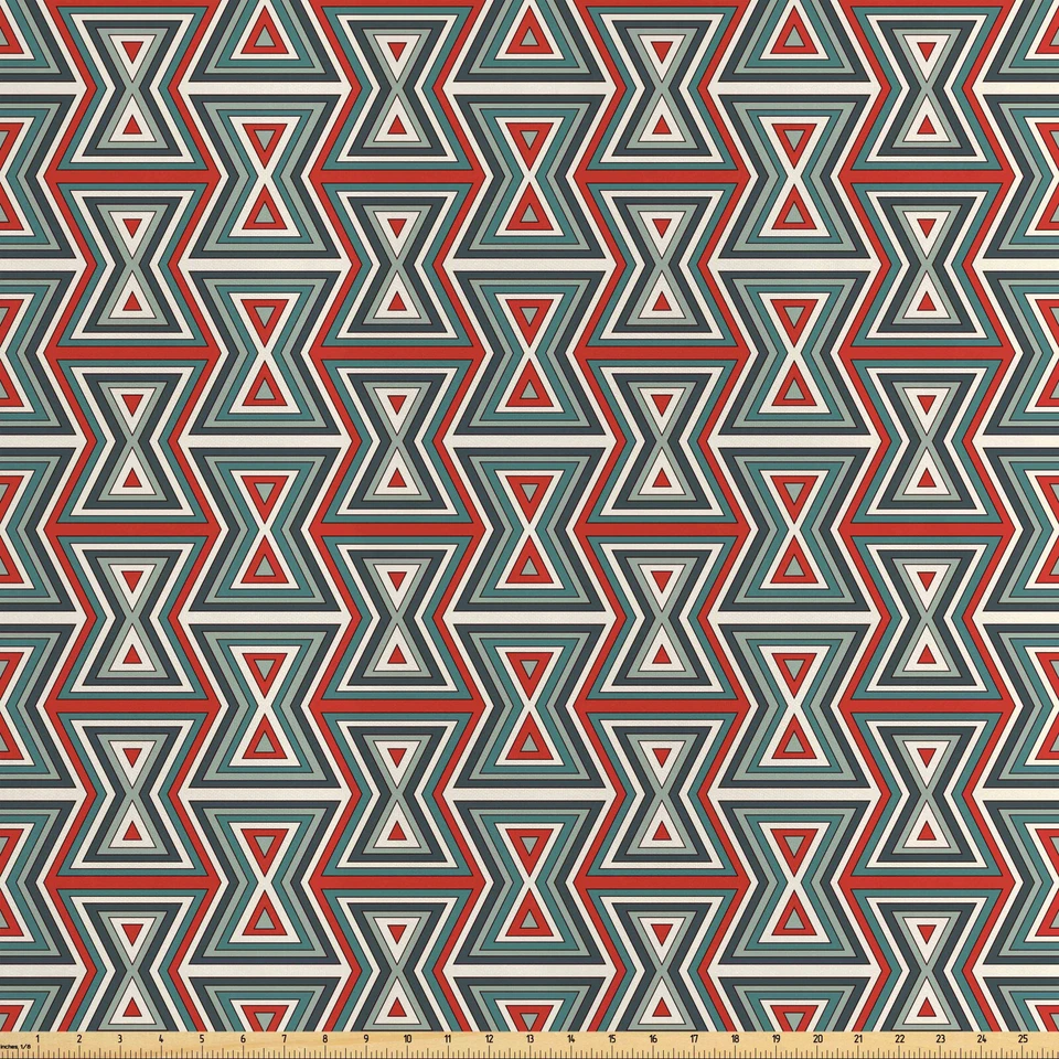 Geometrisch Satin Stoff als Meterware Sanduhr-Muster - Bild 1 von 1