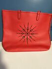 Red Tote Bag Crabtree & Evelyn Laser Cutout Shoulder Bag Brand New with Tags