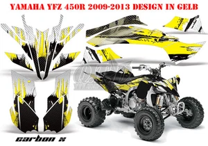 KIT GRÁFICO DE DECORACIÓN DE CARRERAS AMR ATV YAMAHA YFZ 450 04-14, YFZ 450R CARBONO-X B - Imagen 1 de 3
