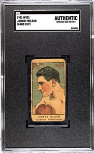 1921 W551 Johnny Wilson SGC AUTHENTIC Hand Cut Champion Middleweight Boxing Card - Bild 1 von 2