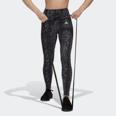 adidas Womens Leggings Grey Small Hyperglam High Rise Full Length H44776 - Image 1 of 4