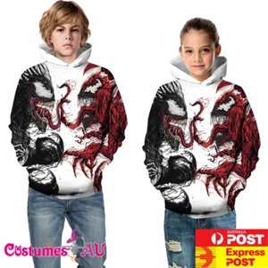 Kids Venom 3D Print Costume Boys Girls Child Fashion Hoodie Pullover Jumper Top - Picture 1 of 7