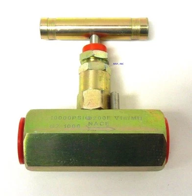 Needle Valve 1/4" FNPT X FNPT 10,000 PSI Steel NACE T-Bar Handle New <395IN03 - Image 1 of 3