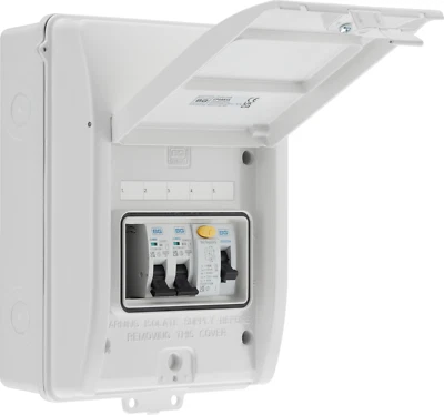 British General Fortress 5-Module 2-Way Populated Garage Consumer Unit
