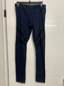 Yogalicious Leggings Blu Navy con Pannelli Ritagliati in Rete Nera Taglia Media - Foto 1 di 10