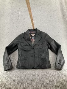 Vintage Harley Davidson Leather Jacket Womens Small Black Lined Motorcycle Biker - Picture 1 of 21