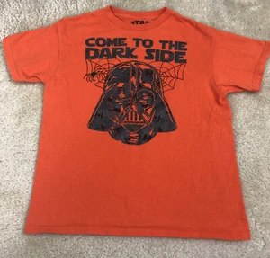 Boys' Star Wars Orange Halloween Come to the Dark Side Tee T-Shirt Sz Small - Picture 1 of 7