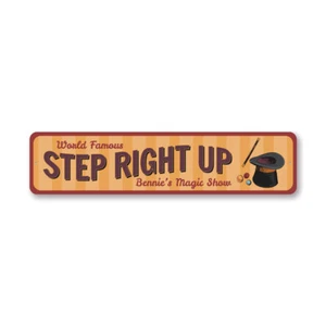 Step Right Up Circus Metal Sign - Picture 1 of 4