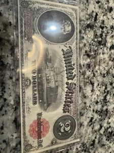 1917 $2 TWO DOLLAR LARGE-SIZE BANKNOTE, VERY NICE, UNC, LUCKY SERIER NUMBER - Picture 1 of 2
