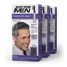Just For Men Touch of Gray Hair Color with Comb Applicator,T-55 Black,3 Pack +ll