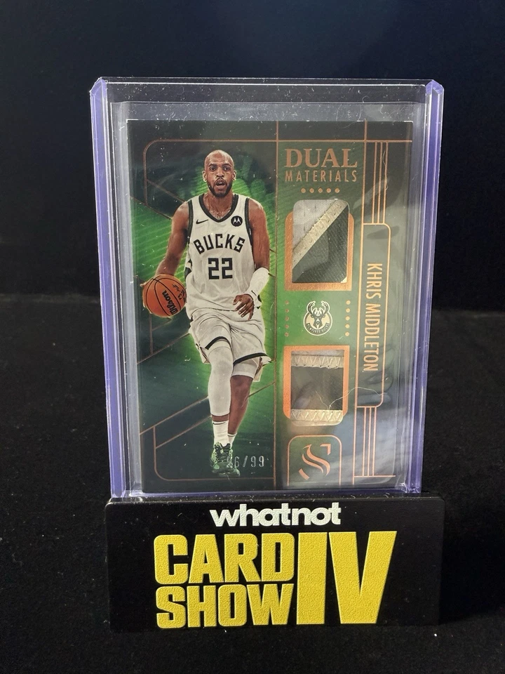Parche de materiales dobles usados en juegos 2024-25 Panini Silhouette Khris Middleton/99 Foto 1 de 2