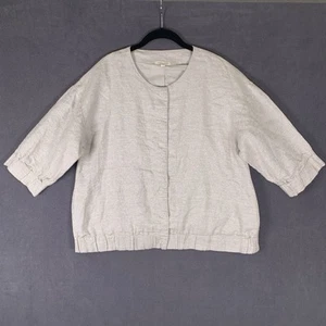 Eileen Fisher Jacket Wom PL Linen Blend Twinkle Blazer Shimmer Mature Boho Chic - Picture 1 of 12